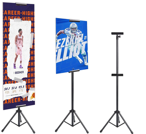Bán buôn có thể điều chỉnh <span class=keywords><strong>Tripod</strong></span> biểu ngữ Giá vẽ đứng khung sắt Bunting hiển thị di động áp phích đứng quảng cáo hiển thị màu đen - Product Image 2