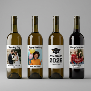 Étiquettes personnalisées en PVC brillant, imperméables, avec photo et texte, adhésives, pour bouteilles de vin, de <span class=keywords><strong>champagne</strong></span>, de verres, de bocaux, pour mariage, vignetterie - Product Image 3
