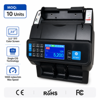 Compteur de billets de banque haute précision 2830D avec capteur d'image CIS unique, 1000 billets/min, machine de comptage de coupures mixtes pour devises mondiales