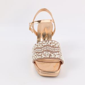 2025 estate nuova tendenza moda tacchi alti da donna suola in PVC colore <span class=keywords><strong>oro</strong></span> superiore <span class=keywords><strong>tacco</strong></span> <span class=keywords><strong>medio</strong></span> altezza (3cm-5cm) cinturino alla caviglia - Product Image 4