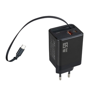 GaN 65W Retractable Cord Fast <b>Charger</b> QC3.0/QC4.0 PD 3.0 Type-C for Smart Watches Mobile Phones ABS Material OVP/OCP Protection - Product Image 2