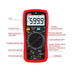 Multímetro digital UT890C, amperímetro manual de voltaje de temperatura de frecuencia, CA, CC, condensador DMM, Tes, 1 unidad - Product Image 3