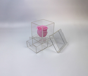 Hộp Acrylic hoa hồng duy nhất với ngăn kéo để bảo quản hoa lâu dài bán buôn: dongguan lltl <span class=keywords><strong>plexiglass</strong></span> Acrylic Hộp hoa hồng duy nhất - Product Image 2