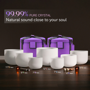 Cuencos Cantores de Cristal de Cuarzo Hechos a Mano Jinfang 432HZ/440HZ, Cuencos Cantores de Cristal de 7-12 Pulgadas para Meditación y Baño de Sonido - Product Image 2