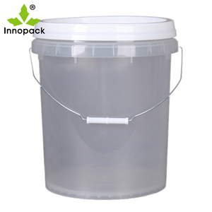 Seau en plastique transparent de qualité alimentaire de 20 litres avec couvercle, seau rond pour peinture, huile, essence, peinture - Product Image 1