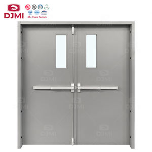 Pintu lanskap api berengsel ganda baja galvanis logam tahan api baja pintu keluar darurat dengan Panel penglihatan api - Product Image 1