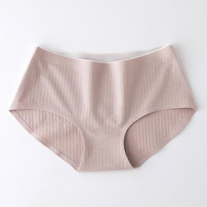 Couleur pure japonais mignon sans couture pur coton sous-vêtements pour femmes taille moyenne coton entrejambe moins de culottes pour femmes - Product Image 4