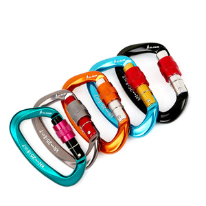 Al-Masr D-Type Aluminum Alloy Carabiner 25KN Locking Safety Buckle For Climbing Equipment - Product Image 2