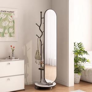 Porte-manteau moderne sur pied avec miroir, <span class=keywords><strong>cintre</strong></span> amovible, métal durable, multifonctionnel, pour chambre à coucher, salon - Product Image 5