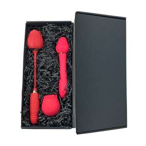 Condón Rosa combinación 3 unids/set caja de regalo en forma de Rosa vibrador juguetes sexuales para mujer clítoris lengua chupando condón - Product Image 4