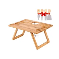 Plateau TV minimaliste en bambou Table de petit déjeuner portable pour canapé/lit, design peu encombrant