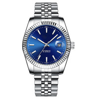 Reloj Automático Mecánico con Logotipo Personalizado, Movimiento Seiko, Manecillas Luminosas, Resistente al Agua 5BAR, Reloj de Vestir Automático para Oficina
