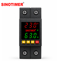 SINOTIMER SVP718S 110VAC/220VAC 63A/80A Moniteur de tension à affichage numérique, protecteur de tension et de courant réglable avec logo personnalisé