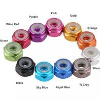 Écrous de blocage hexagonaux décoratifs en aluminium coloré 6061 6063 7075 avec insert en nylon M2 M3 M4 M5 M6 M8 M10 M12