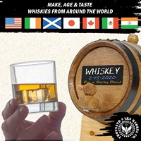 Kit de fabrication de whisky haut de gamme, fût de vieillissement en chêne blanc américain de 1 litre avec 10 essences aromatiques, support de fût et kit de nettoyage de bouchons