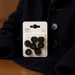 Bottoni ILAN 20mm Neri 8 Pezzi Per Cappotti e Abbigliamento - Product Image 2