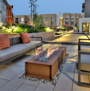 Outdoor Corten Steel Natural Propane Gas Fire Pit with Eco-Friendly Powder Coated Finish for Garden - Product Image 1