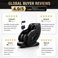 Sillón de Masaje LEERCON Negro Mate con Detalles Dorados, Reposapiés con Seis Bolsas de Aire, Reposacabezas Acolchado en Forma de Herradura, Lujo para el Hogar