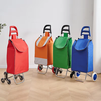 Chariot de courses pliable et portable pour personnes âgées, avec poignée, pour monter les escaliers, en polyester, grande taille, pour usage domestique
