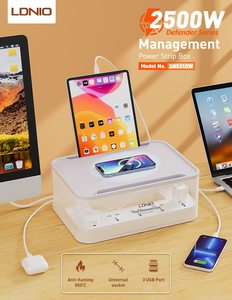 LDNIO sn5310 điện du lịch 5 Outlet EU Anh ổ cắm mở rộng phổ Power Strip hộp đa cắm với cổng <span class=keywords><strong>USB</strong></span> bảo vệ tăng - Product Image 2