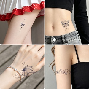 Adesivo per tatuaggio temporaneo a forma di farfalla, piccolo, in carta vegetale, resistente all'acqua, a lunga durata, per clavicola, braccio, fianco, vita, gamba, <span class=keywords><strong>uomo</strong></span> <span class=keywords><strong>e</strong></span> <span class=keywords><strong>donna</strong></span> - Product Image 2