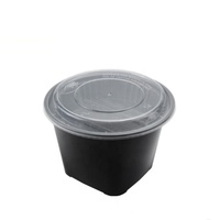 Boîte d'emballage ronde carrée en plastique de 58 oz