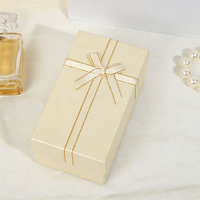 Boîte cadeau à nœud en ruban, boîte en papier rigide en deux parties avec nœud en ruban de satin pour l'emballage de cadeaux de mariage ou d'anniversaire