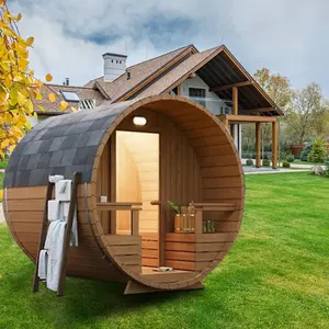 Giardino esterno ceder legno tuffo sauna 4 persone lusso legno ozono umido spa a vapore armadietto sauna