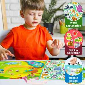 Waterproof Silicone Stickers Cartoon Animal Theme Reusable Jelly Sticker Kids Travel Activity <b>Book</b> - Product Image 6