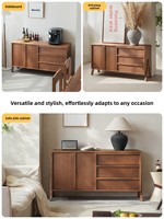 Table à thé multifonctionnelle en bois massif moderne et durable, meuble de salon, armoire d'entrée, rangement, décoration pour café