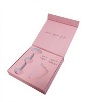 Boîte cadeau magnétique en forme de livre avec logo personnalisé pour outil de massage Gua Sha, boîte de rangement en EVA pour rouleau de jade et quartz pour le visage