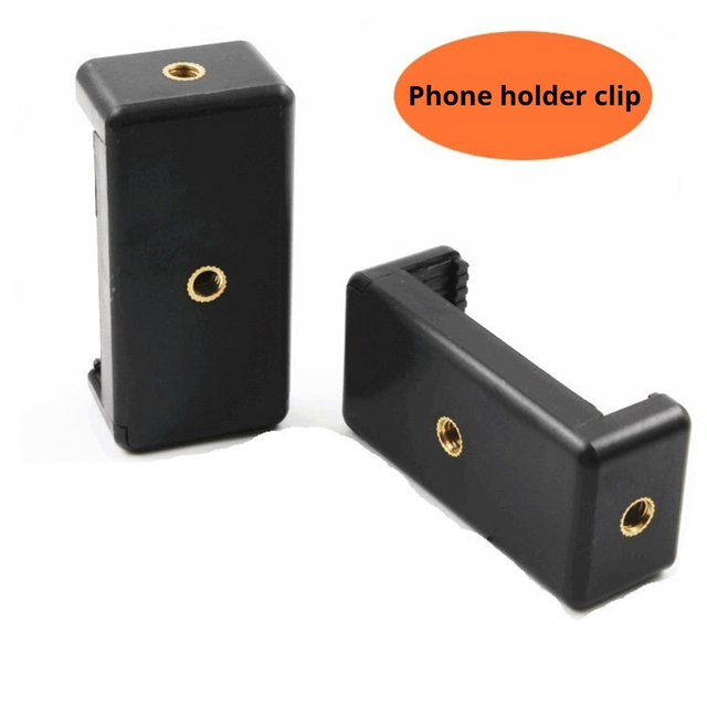 360 Degree Rotating E-shaped Double Hole Mobile Phone Live Broadcast Desk Bracket ABS Material Stabilizer Clip