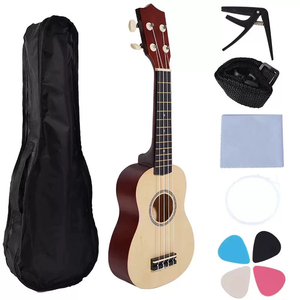 Kit per principianti di Ukulele in legno di basso Soprano-Ukulele per <span class=keywords><strong>chitarra</strong></span> da 21 "con borsa da concerto <span class=keywords><strong>e</strong></span> accessori per <span class=keywords><strong>chitarra</strong></span> - Product Image 2