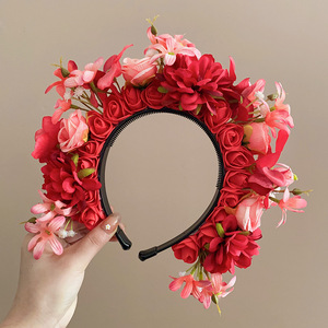 Nouvelle fleur coiffure Floral bandeau femmes Rose couronne bandeau cheveux mexicain fleur bandeau - Product Image 4