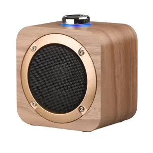 Built-in Microphone Portable High Quality Large Capacity Battery Subwoofer Blue tooth Wooden Small Wooden Wireless Speaker