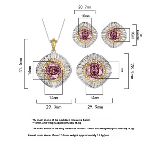 Wholesale Fashion Jewelry Eco-friendly Copper Gold Plated 14-10MM Geometric Zircon Ring <b>Set</b> for Trendy Contemporary Style - Product Image 2