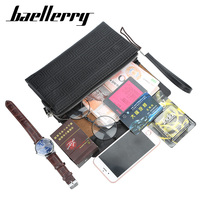 Baellerry Vintage Grote Capaciteit Multifunctionele Heren Kaarthouder Modieuze Veganistische Pu Lederen Telefoon Portemonnee Waterdicht Lang