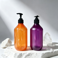 Bouteille en plastique PET de 500 ml avec pompe à lotion de couleur personnalisée pour le shampooing, le gel douche, le savon pour les mains, l'eau et la lotion pour les soins de la peau