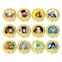 5 Monedas de Oro de la Serie de Anime Japonés Dragon Ball, Monedas Conmemorativas de Goku Super Saiyan, Colección Completa de Monedas de Dragon Ball