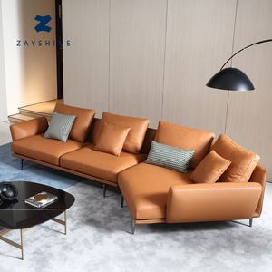 Juego de Sofás Modulares Zayshine de Estilo Italiano Minimalista y Lujoso, Tapizado en Leathaire, para Sala de Estar, <span class=keywords><strong>3</strong></span> y 4 Plazas, Ideal para Villas, Apartamentos y Hoteles, Sofá Esquinero - Product Image 1