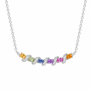 Collier Bling Fashion <span class=keywords><strong>en</strong></span> laiton plaqué or 18 carats avec zircon coloré, motif <span class=keywords><strong>arc</strong></span>-<span class=keywords><strong>en</strong></span>-<span class=keywords><strong>ciel</strong></span> et sourire, idéal pour l'été - Product Image 2