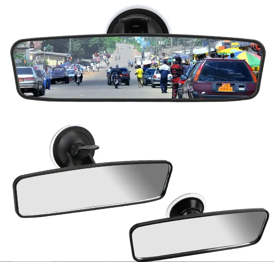 Espejo retrovisor universal para coche de bebé con ventosa 360 gira espejo retrovisor interior de coche gran angular ajustable