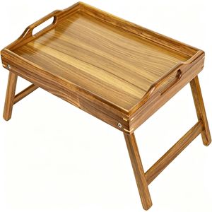 Plateau de lit pliable en bois massif, table à manger pour hôtel, café ou thé - Product Image 5