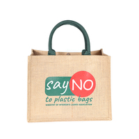 Sac en jute portable personnalisé, sac de shopping en lin publicitaire, sac en lin rétro à porter à la main, impression personnalisée
