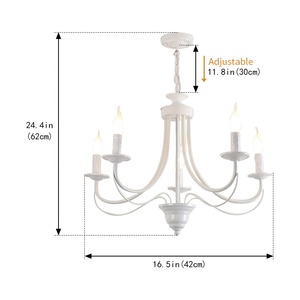 Nordic Modern <strong>White</strong> Simple Iron Chandelier American Style Hanging Light for Living Room Lobby Banquet <strong>Hall</strong> - Product Image 2