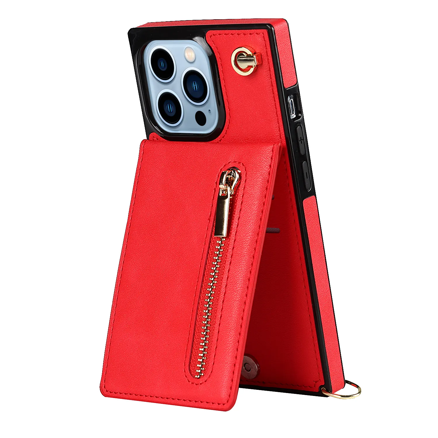 2024 Hot Selling Design for iPhone 15 Case Unique Wallet Magnetic Leather Cell Phone Case for iPhone 14 13 Back Cover With Strap