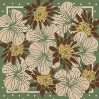 Pañuelo Cuadrado Retro con Diseño de Flor de Hibisco, 70x70cm, Transpirable, Duradero, de Poliéster Satinado, para Mujer, Estilo Casual, para Todas las Temporadas