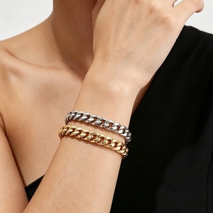 Bracelet chaîne cubaine en acier inoxydable pour homme et femme, style punk, couleur or/argent, bijoux de poignet, accessoires, cadeau DIY - Product Image 6