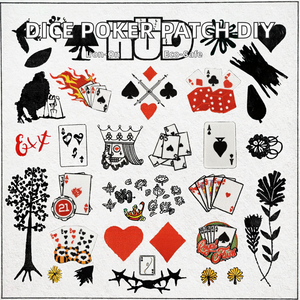 Patch créatif Dollar Dice Poker brodé, thermocollant, écologique, pour la décoration de chapeaux DIY, en feutre et PVC - Product Image 3