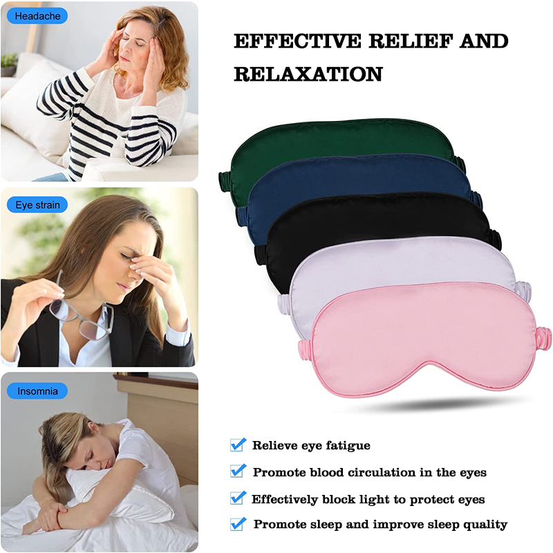 china factory customised logo wholesale super soft silk sleep eye masks sleep eyemask